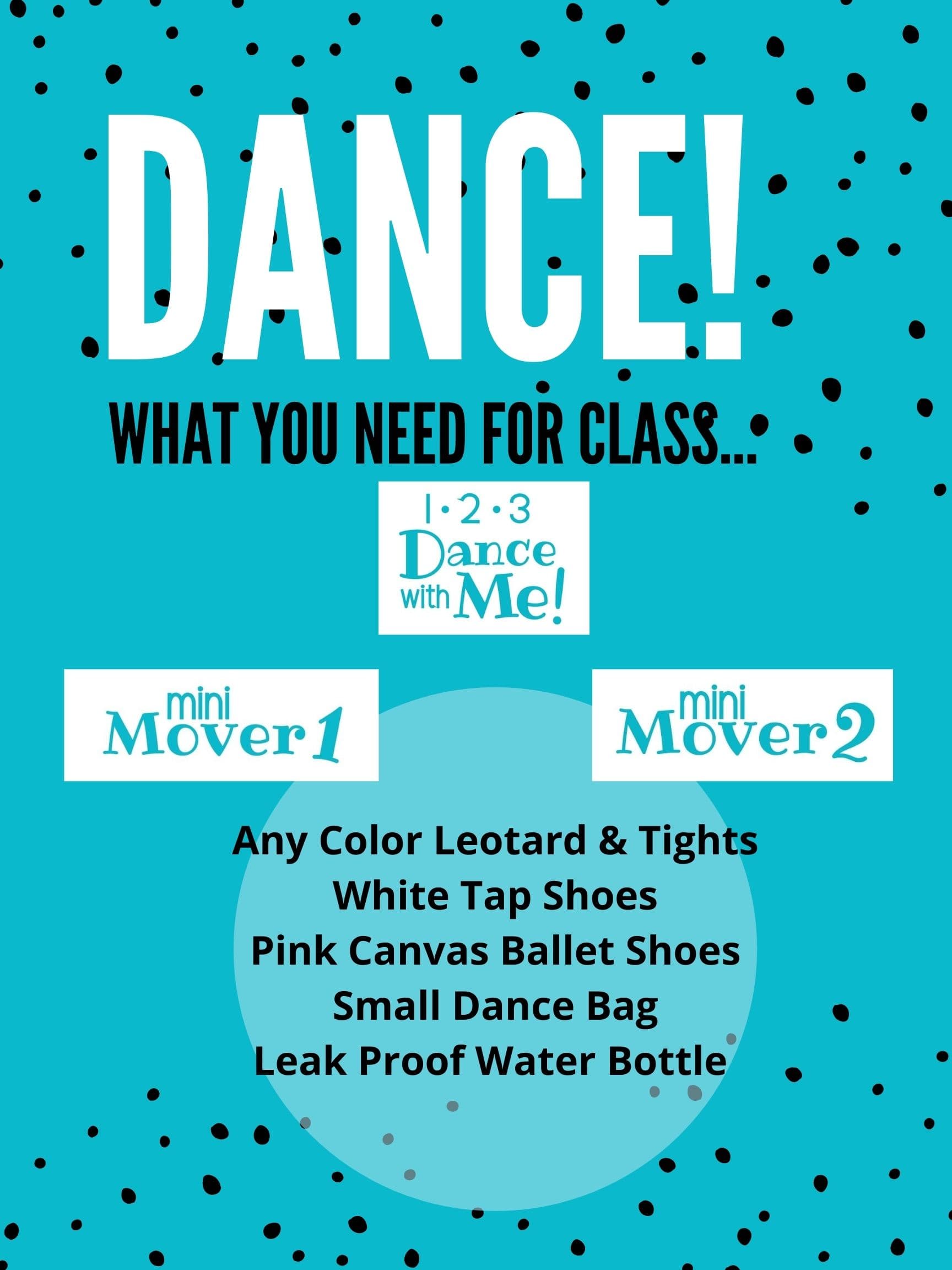 What to wear for Mini Movers 1, Mini Movers 2, and Dance with me classes